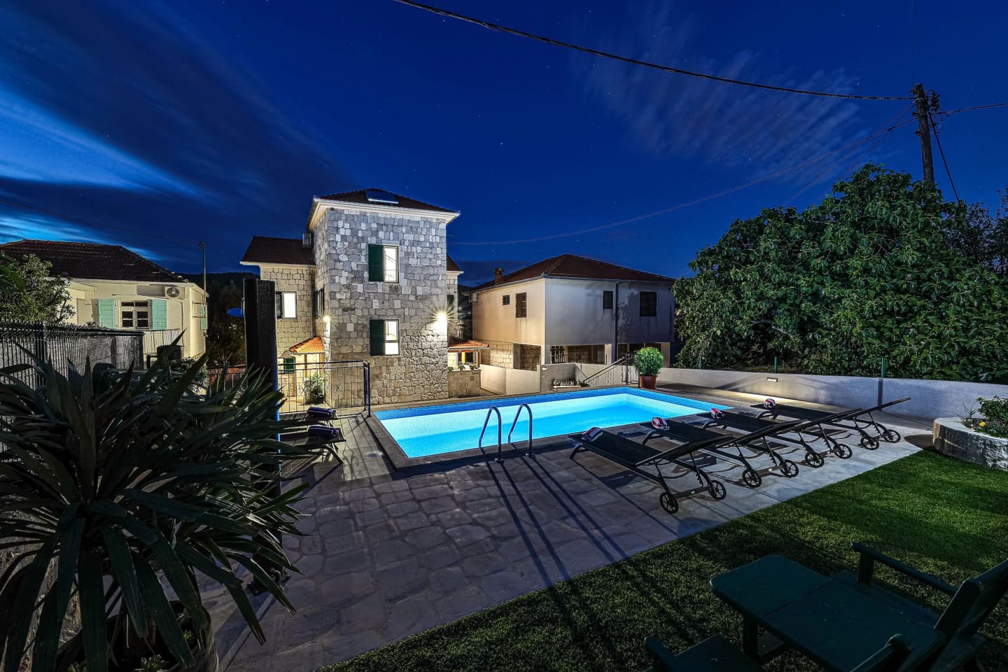 The pool at night